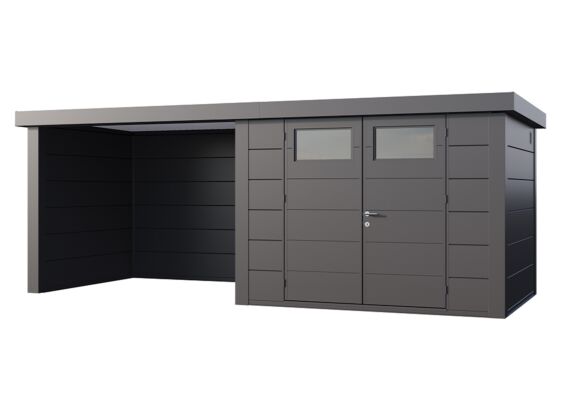 Telluria | Tuinhuis Classico 3024 met Overkapping Lounge Small | Links | Antraciet