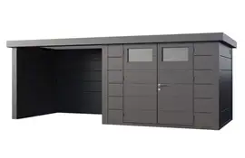 Telluria | Tuinhuis Classico 3024 met Overkapping Lounge Small | Links | Antraciet