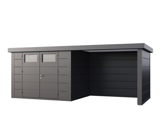 Telluria | Tuinhuis Classico 3024 met Overkapping Lounge Small | Rechts | Antraciet