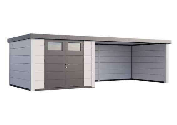 Telluria | Tuinhuis Classico 3030 met Overkapping Lounge XL | Rechts | Wit