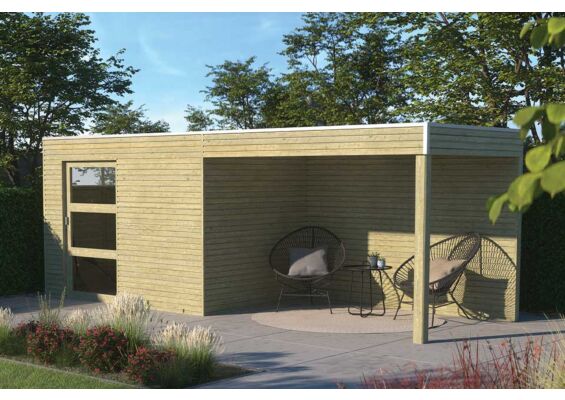 Gardenas | Tuinhuis QBH2S 300x210 + Ext 300 | Hogedruk Geïmpregneerd Groen