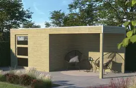 Gardenas | Tuinhuis QBH2S 300x210 + Ext 300 | Hogedruk Geïmpregneerd Groen