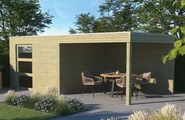 Gardenas | Tuinhuis QBH2S 300x300 + Ext 300 | Hogedruk Geïmpregneerd Groen
