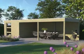 Gardenas | Tuinhuis QBH2S 300x300 + Ext 600 | Hogedruk Geïmpregneerd Groen