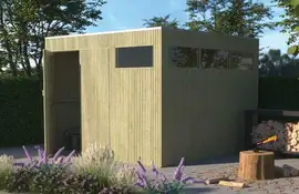 Gardenas | Tuinhuis QBV3 M 298x298 | Hogedruk Geïmpregneerd Groen