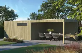 Gardenas | Tuinhuis QBV3 XL 500x298 + Ext 403x298 | Hogedruk Geïmpregneerd Groen