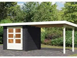 Woodfeeling | Tuinhuis Bastrup 2 met Overkapping 3,0 | Antraciet