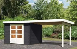 Woodfeeling | Tuinhuis Bastrup 3 met Overkapping 3,0 | Antraciet