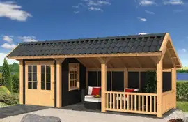 Tuindeco | Overkapping Bergen L | Type 8 | Zwarte Wanden