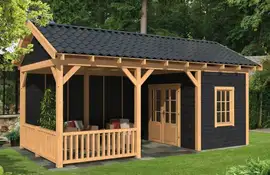 Tuindeco | Overkapping Hamar L | Type 7 | Zwarte Wanden