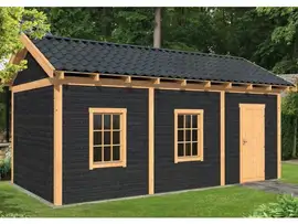 Tuindeco | Overkapping Hamar L | Type 8 | Zwarte Wanden