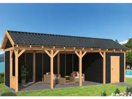 Tuindeco | Overkapping Hamar L | Type 10 | Zwarte Wanden