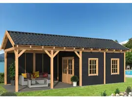 Tuindeco | Overkapping Hamar L | Type 11 | Zwarte Wanden
