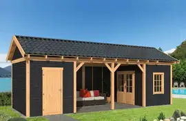 Tuindeco | Overkapping Hamar L | Type 12 | Zwarte Wanden