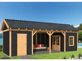 Tuindeco | Overkapping Hamar L | Type 12 | Zwarte Wanden