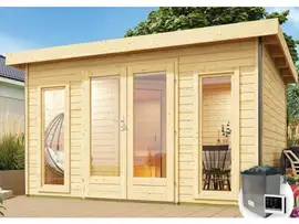 Karibu | Mainburg 2 Sauna Set B | Kachel 9 kW Externe Bediening