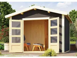Karibu | Anton Buitensauna Terragrijs | Kachel 9 kW Externe Bediening