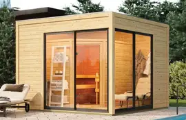 Karibu | Terning 3 Sauna Set B | Kachel 9 kW Externe Bediening