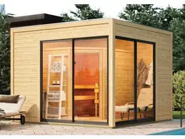 Karibu | Terning 3 Sauna Set B | Kachel 9 kW Externe Bediening