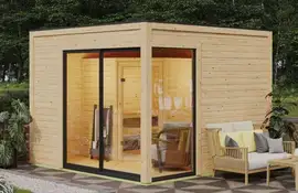 Karibu | Terning 1 Sauna Set B | Biokachel 9 kW Externe Bediening