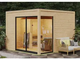 Karibu | Terning 1 Sauna Set B | Biokachel 9 kW Externe Bediening