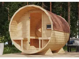 Karibu | Barrelsauna 2 | Biokachel 9 kW Externe Bediening