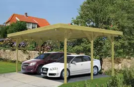 Tuindeco | Carport Dubbel 500 x 600 met PVC Dakplaten | Groen Geïmpregneerd
