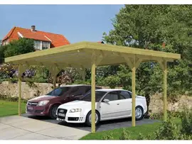 Tuindeco | Carport Dubbel 500 x 600 met PVC Dakplaten | Groen Geïmpregneerd
