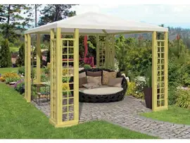 Tuindeco | Houten Paviljoen met Zeildak