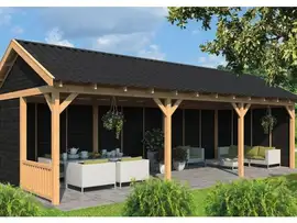 Tuindeco | Overkapping Hamar L | Type 6 | Zwarte Wanden