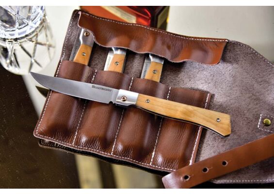 Messermeister | Folding Steak Knife Set in Leather Roll