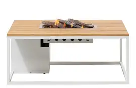 Cosi | Vuurhaard Cosiloft 120 | White Frame | Teak Top