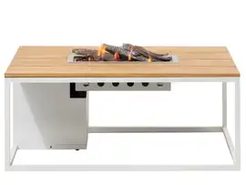 Cosi | Vuurhaard Cosiloft 120 | White Frame | Teak Top