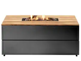 Cosi | Vuurhaard Cosipure 120 | Black Frame | Teak Top