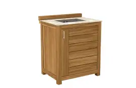 Passion Grills | Buitenkeuken Onderdeel | Milano Buitenkeukenkast met Wasbak | 80 x 63 cm | Albastro Cream