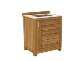 Passion Grills | Buitenkeuken Onderdeel | Milano Buitenkeukenkast met Wasbak | 80 x 63 cm | Albastro Cream
