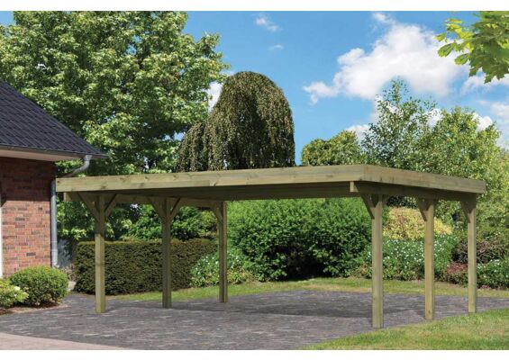 Karibu | Dubbele Carport Classic 1 | Variant A met PVC Dakplaten