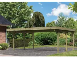 Karibu | Dubbele Carport Classic 1 | Variant A met Stalen Dakplaten