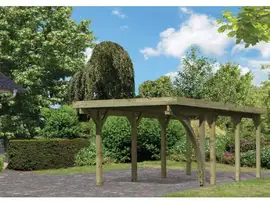 Karibu | Enkele Carport Classic 2 | Variant B met PVC Dakplaten
