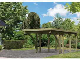 Karibu | Enkele Carport Classic 2 | Variant C met PVC Dakplaten