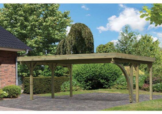 Karibu | Dubbele Carport Classic 1 | Variant B met PVC Dakplaten