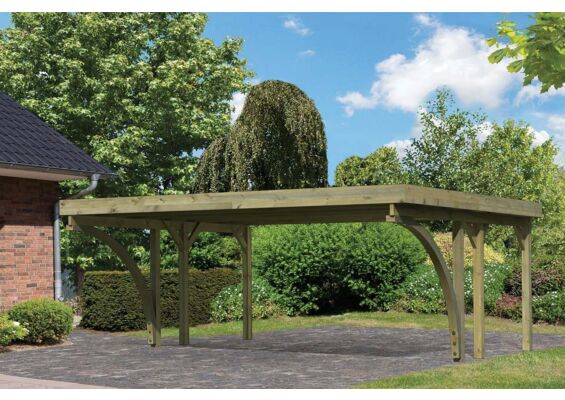 Karibu | Dubbele Carport Classic 1 | Variant C met PVC Dakplaten