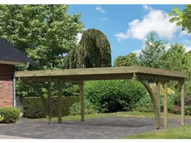 Karibu | Dubbele Carport Classic 1 | Variant C met PVC Dakplaten