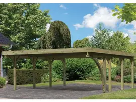 Karibu | Dubbele Carport Classic 2 | Variant B met PVC Dakplaten