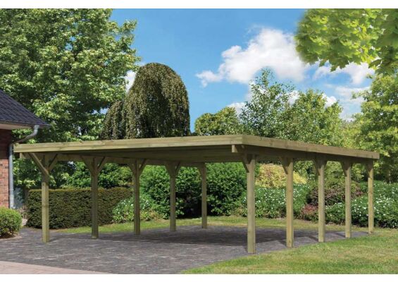 Karibu | Dubbele Carport Classic 3 | Variant A met PVC Dakplaten