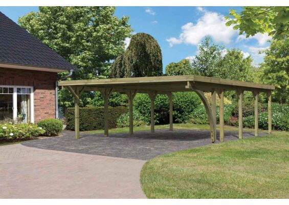 Karibu | Dubbele Carport Classic 3 | Variant B met PVC Dakplaten