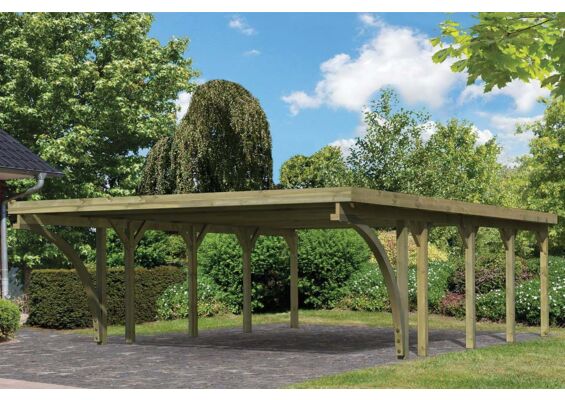 Karibu | Dubbele Carport Classic 3 | Variant C met PVC Dakplaten