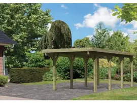 Karibu | Enkele Carport Classic 2 | Variant A met Stalen Dakplaten