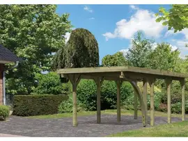 Karibu | Enkele Carport Classic 2| Variant B met Stalen Dakplaten