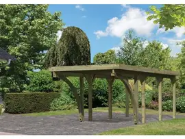 Karibu | Enkele Carport Classic 2 | Variant C met Stalen Dakplaten